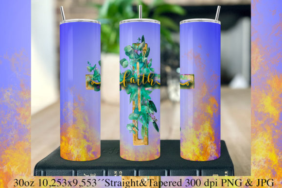 30oz Faith Cross Tumbler Sublimation
