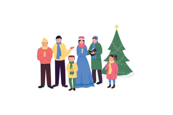 Christmas Carollers Flat Characters: A Timeless Visual Language for Modern Design