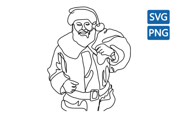 Santa Claus One Line Drawing Art for Creative and Practical Use